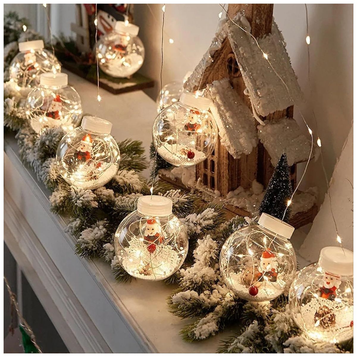 Esferas de Luces LED Santa Claus x10